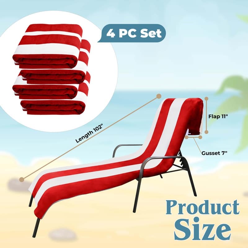 Superior Cabana Cotton Towel/ Chaise Lounge Chair Cover