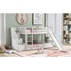 preview thumbnail 8 of 16, Stairway Twin over Twin Floor Bunk Bed with Two Drawers, Slide and Ladder