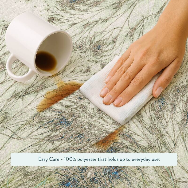 Machine Washable Indoor/ Outdoor Modern Cheraw Chantille Rug