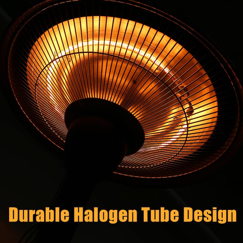 1500W Electric Tabletop Patio Heater, Infrared Electric Outdoor Heater, Portable Heater 5100 BTU