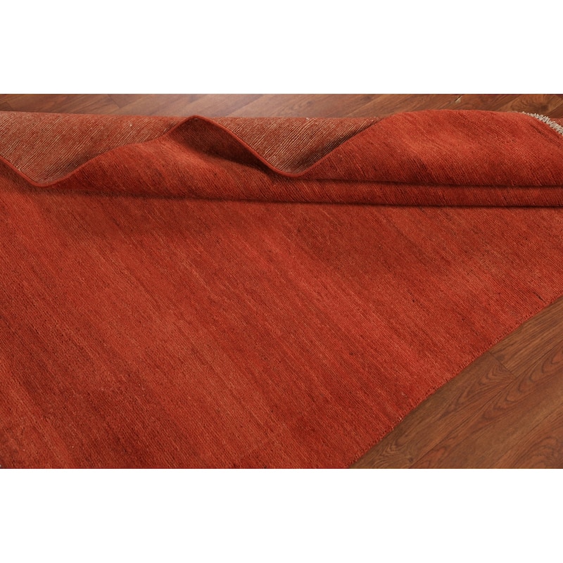 Orange Gabbeh Modern Rug Handmade Bedroom Wool Carpet - 4'0" x 6'0"