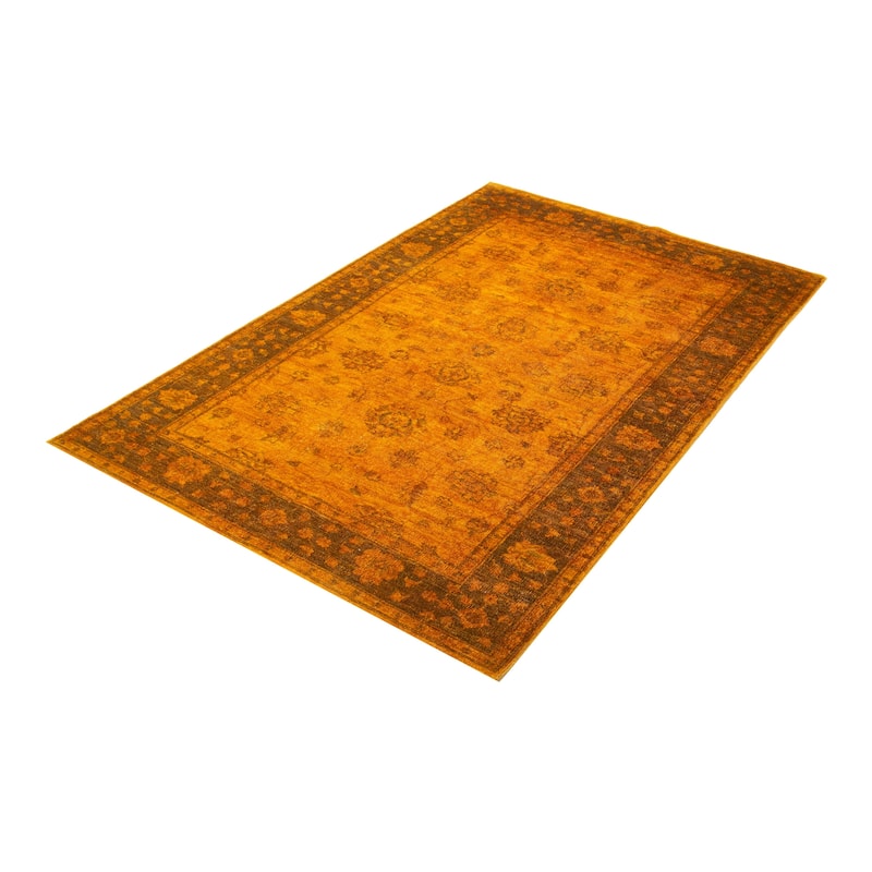ECARPETGALLERY Hand-knotted Vibrance Burnt Orange Wool Rug - 5'11 x 8'10