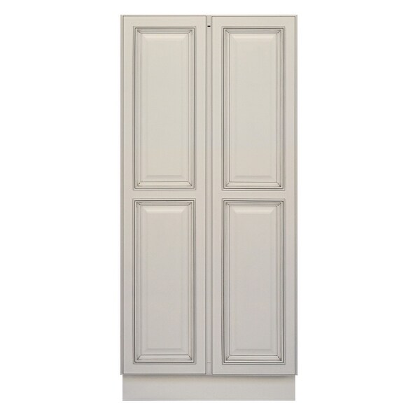 Sunny Wood SLP2454B-A Sanibel 24" Wide x 54" High Double Door Pantry Cabinet - Off White with Charcoal Glaze