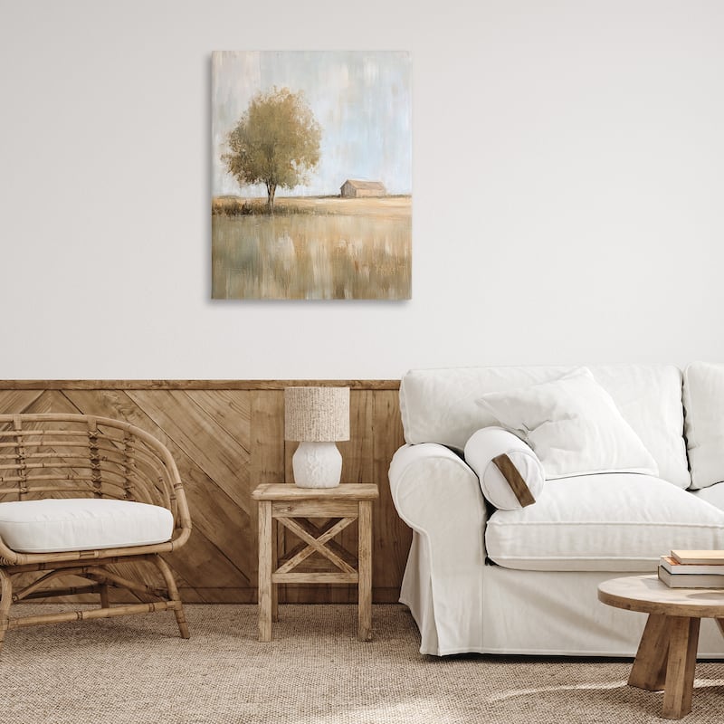 Stupell Distant Barn and Lone Tree Canvas Wall Art Design By Petal Prints Design