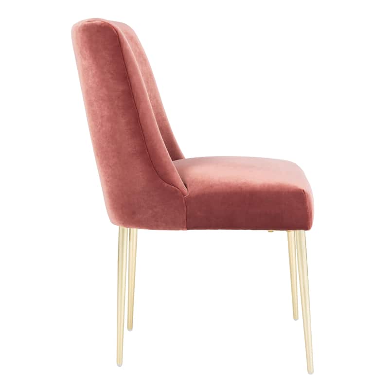 SAFAVIEH Couture Melonie Velvet Accent Chair - Mustard / Brass - 28"x23"x35.3" - 28" W x 23" D x 35" H - 28Wx23Dx35H