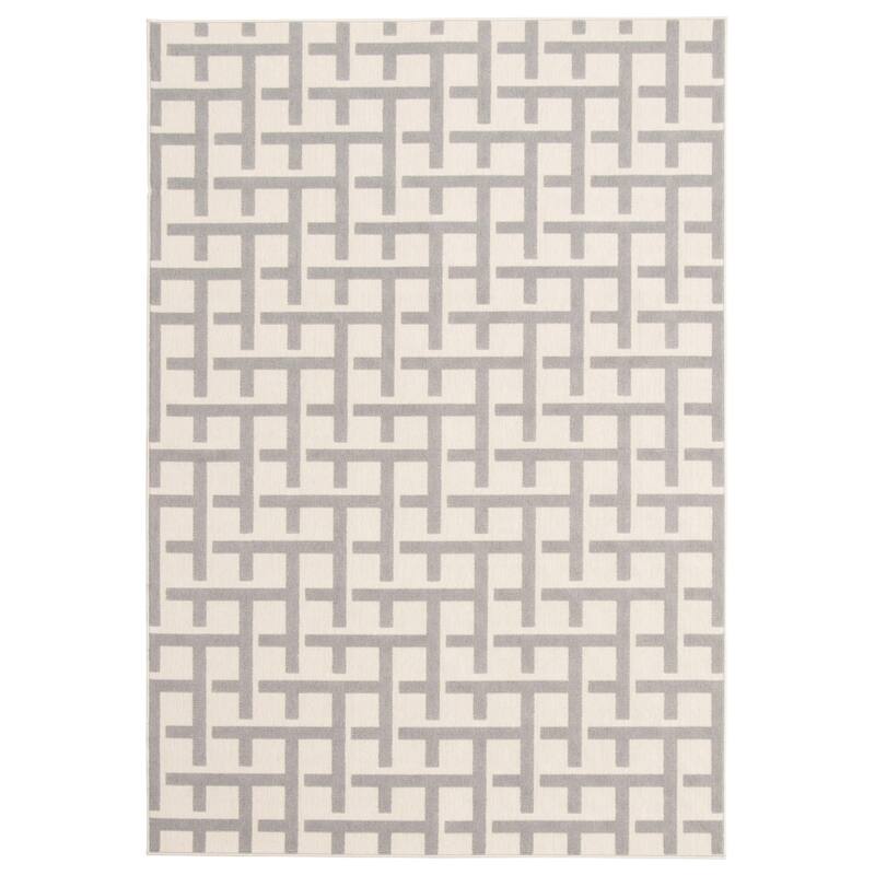 ECARPETGALLERY Villa Indoor/ Outdoor Rug - 6'7 x 9'6 - Light Grey
