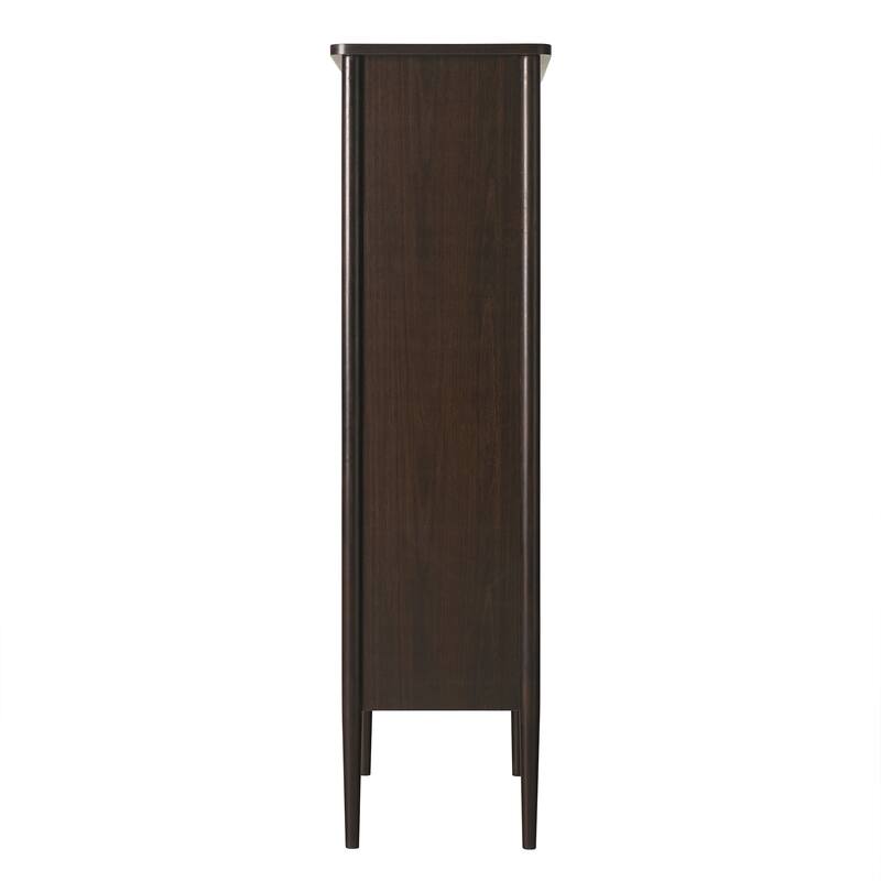 Walker Edison Modern Fluted Glass Bookshelf Cabinet
