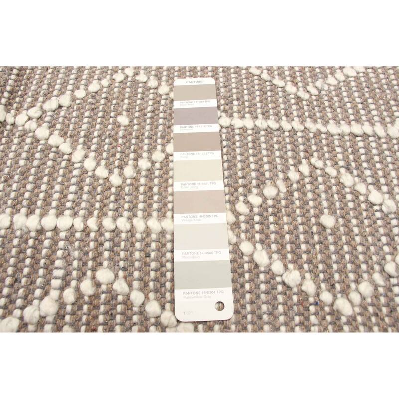 ECARPETGALLERY Braid weave Sienna Brown Wool Rug - 5'0 x 7'10