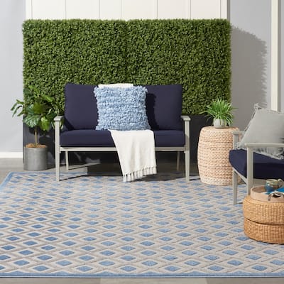 Nourison Aloha Indoor/Outdoor Modern Geometric Diamond Area Rug