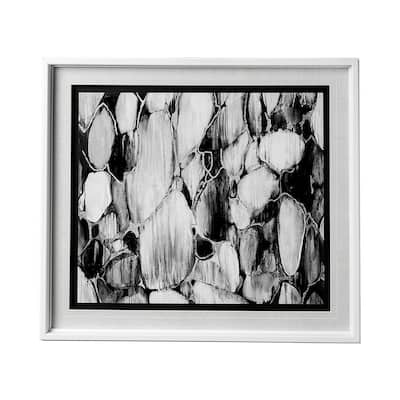 River Rocks BW Framed Art Print