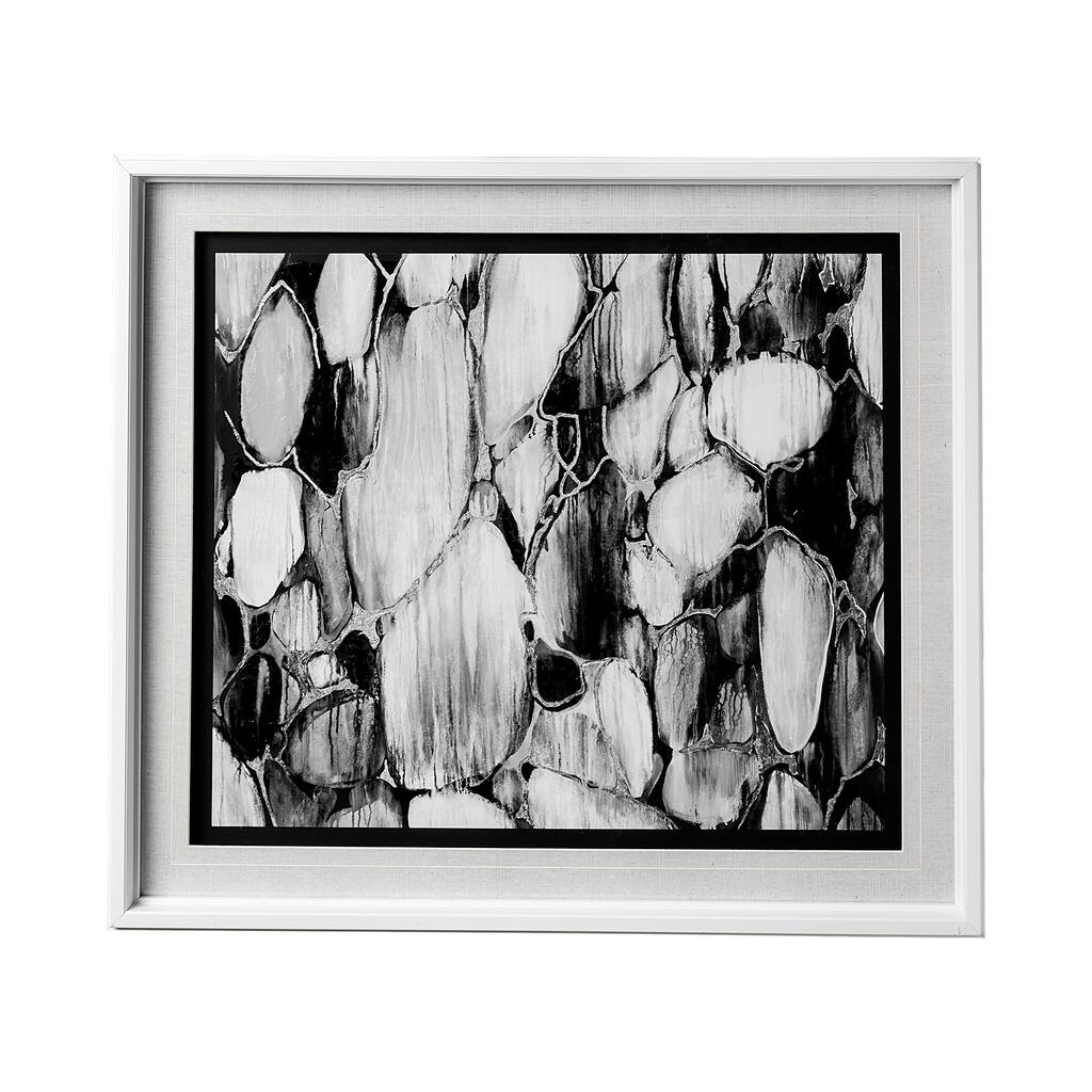 River Rocks BW Framed Art Print