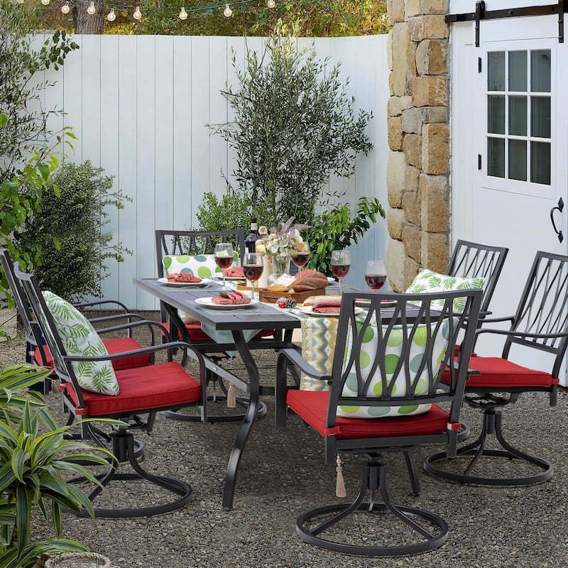 Outdoor Patio Bistro Set With Swivel Chairs