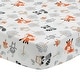 preview thumbnail 1 of 3, Bedtime Originals Woodland Friends Fox/Owl/Raccoon Fitted Crib Sheet - White