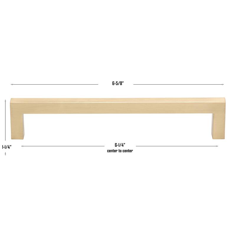 GlideRite 6-5/16 in. Center to Center Solid Square Bar Pull Champagne Gold - 21683-160-CHPG