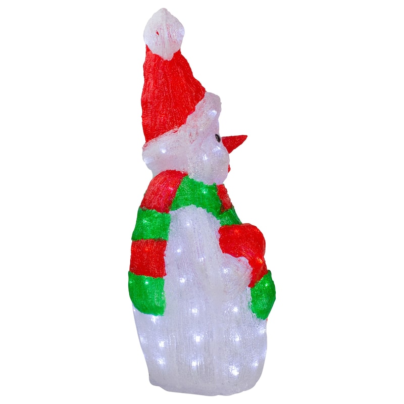 25" Lighted Commercial Grade Acrylic Christmas Snowman Display Decoration