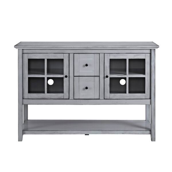 Shop Delacora We Bd52c4ct 52 Wide Glass And Wood Media Cabinet