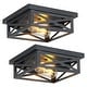 preview thumbnail 11 of 49, 2-Light Black Farmhouse Flush Mount Ceiling Light-2 Pack Black 2-Pack 