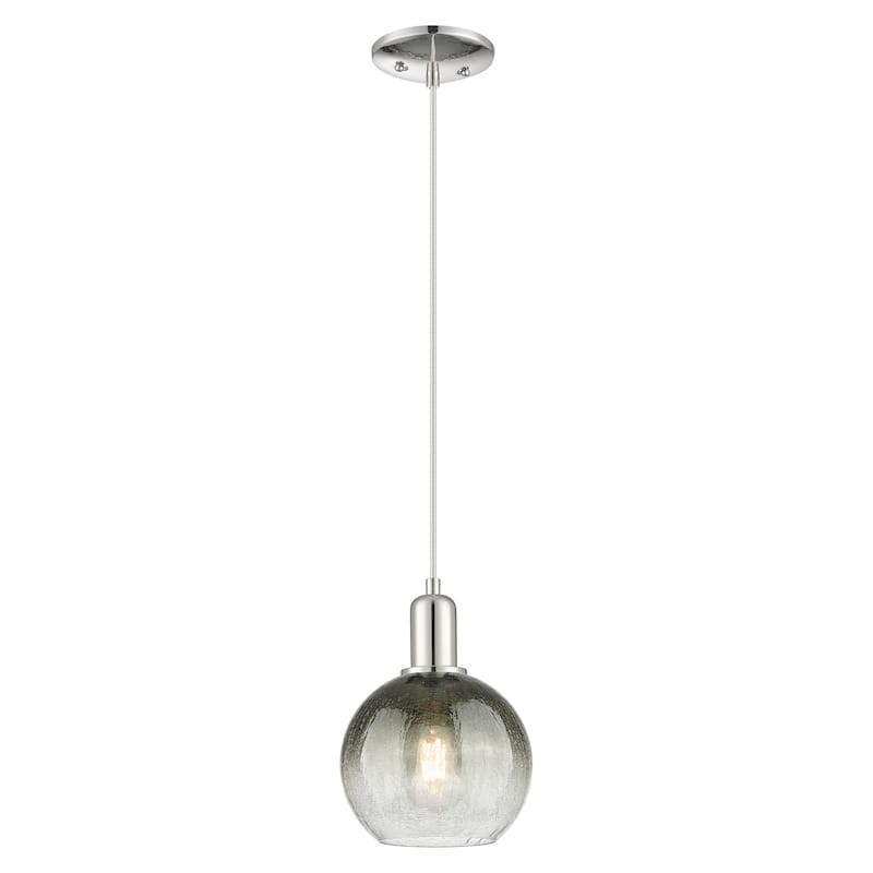 Innovations Lighting Downtown Urban - Brookhaven Globe - 1 Light 8" Cord Hung Mini Pendant - Polished Nickel/Slate Shade