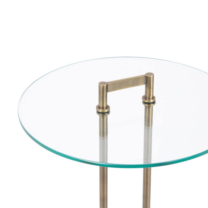 Kate and Laurel Cerullo Glass Metal and Marble Side Table