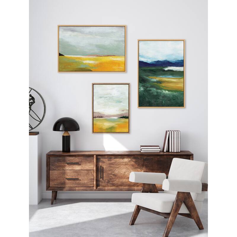 Kate and Laurel Sylvie Golden Root Lake Canvas by Nikita Jariwala