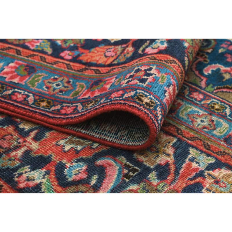 Vintage Distressed Farzana Red/Navy Rug - 9'7" x 12'4"