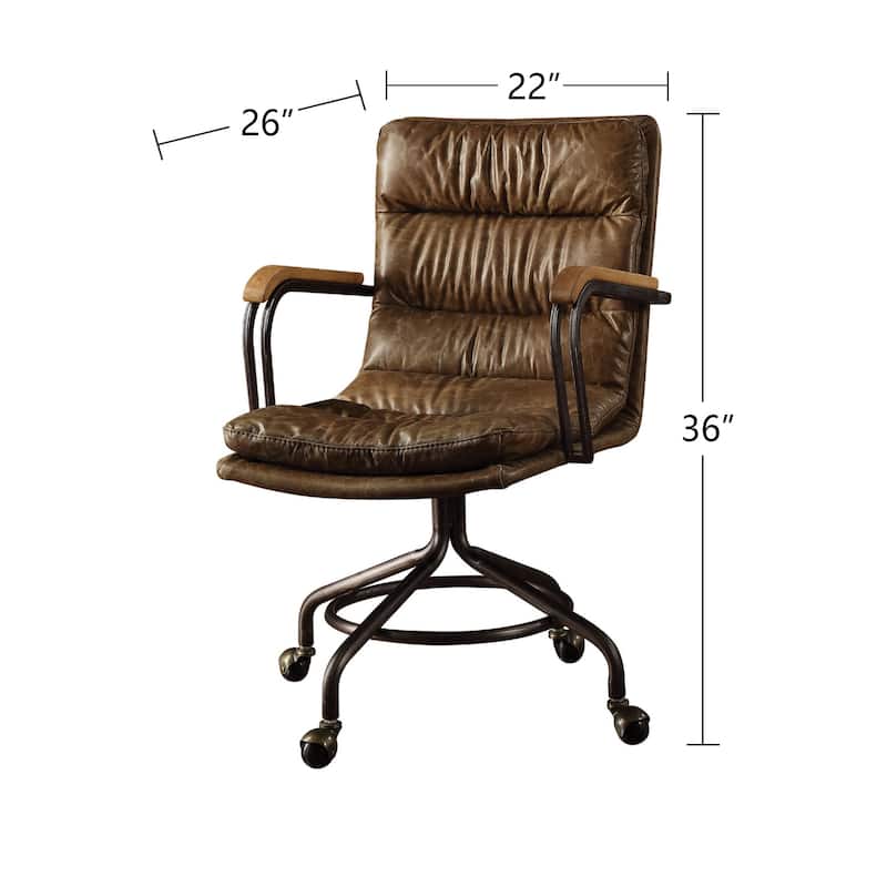 Top Grain Leather Office Chair in Vintage Whiskey