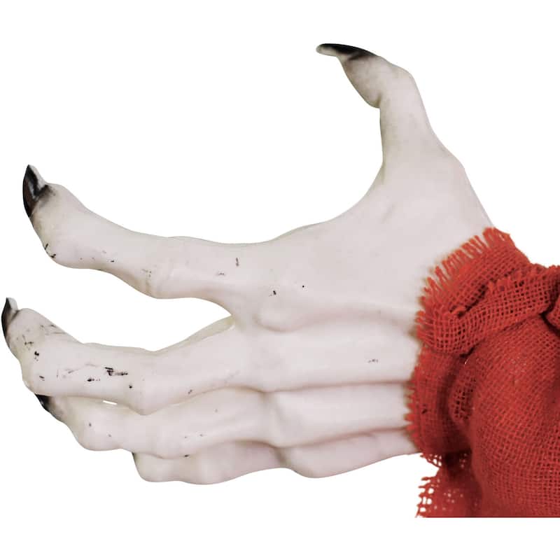 Haunted Hill Farm Twister the Clown Animatronic Tree Hugger with Movement, Sounds, and Light-Up Eyes for Halloween Decoration