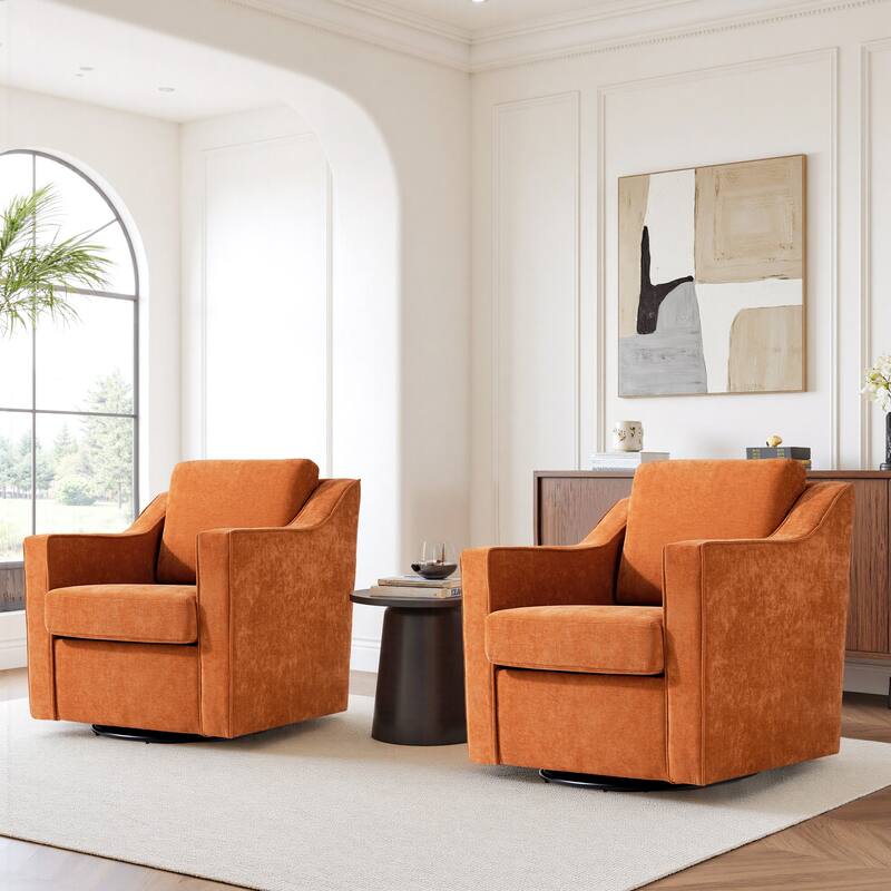 Modern Swivel Upholstered Armchair Accent chair Set of 2