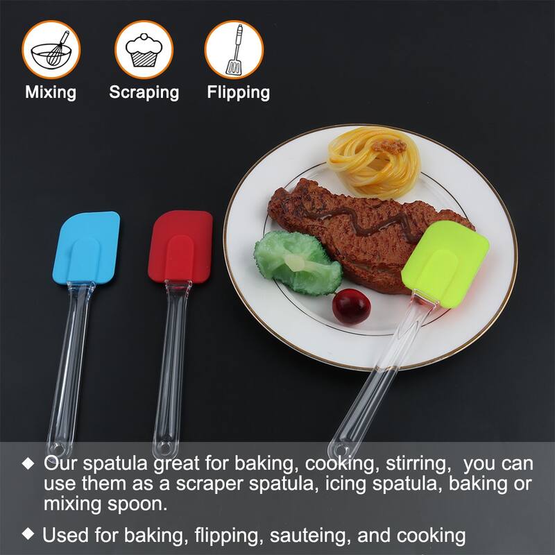 3pcs Flexible Silicone Spatula Set Heat Resistant Turner Set - 3pcs/18.5cm Length