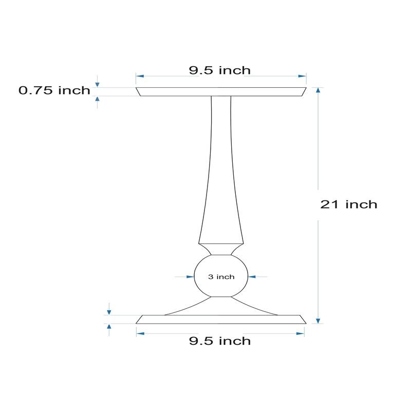 Livabliss Molino Modern End Table - 21"H x 10"W x 10"D