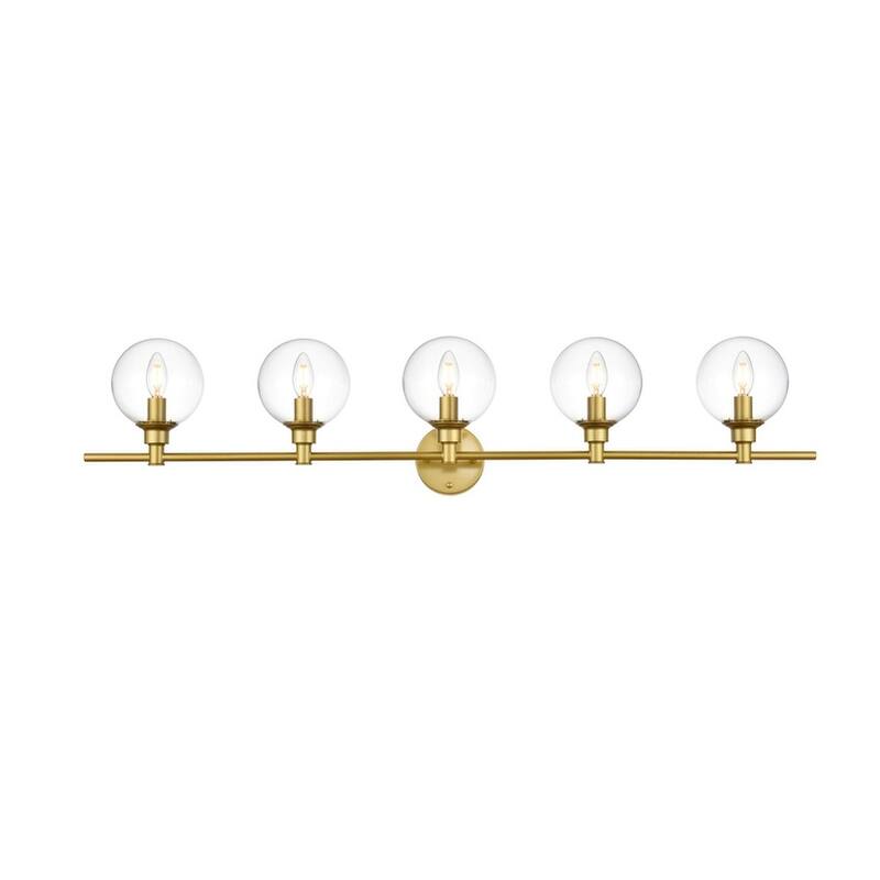 Jaelyin 1 Light Black and Clear Bath Sconce - Brass - 47
