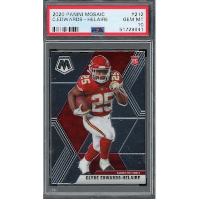 Clyde Edwards-Helaire 2020 Panini Mosaic Football Rookie Card RC #212 PSA 10 - 8'6" x 11'6"