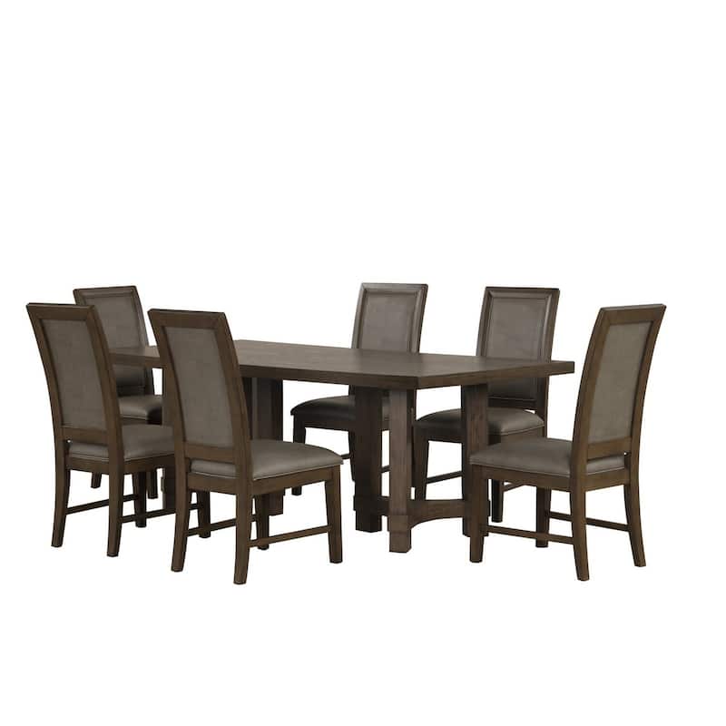 Brown/Gray Polyester Upholstered Wood Frame Dining Chair, Set of 2, Sturdy Dining Chair for Dining Rooms - 19