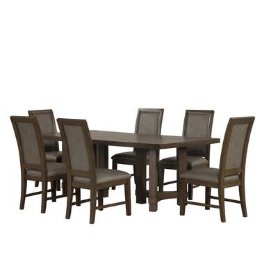 Brown/Gray Polyester Upholstered Wood Frame Dining Chair, Set of 2, Sturdy Dining Chair for Dining Rooms - 19