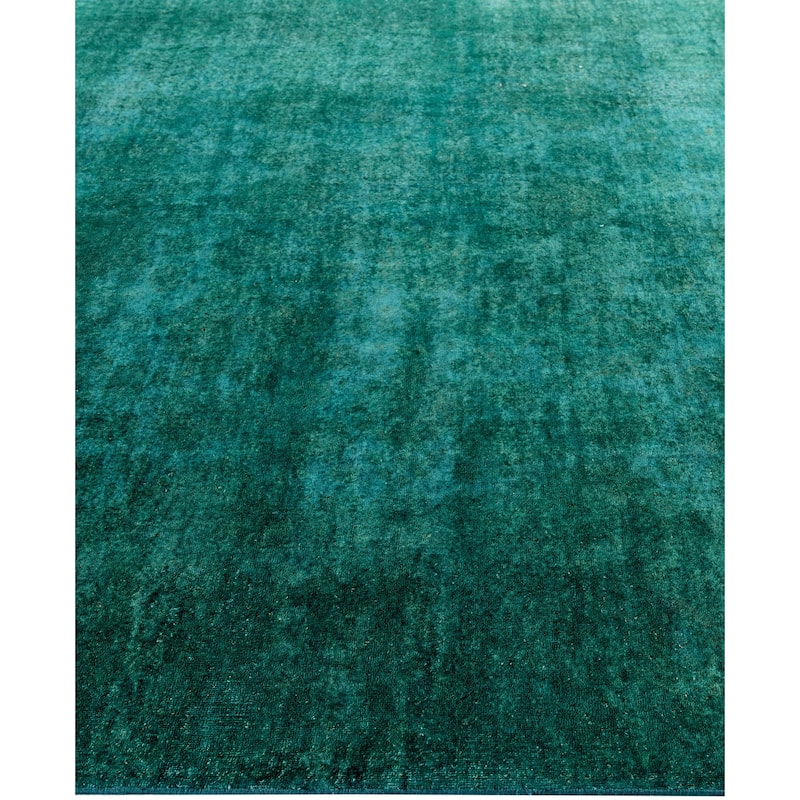 Overdyed One-of-a-Kind Hand-Knotted Area Rug - Green - 8' 0" x 9' 9"