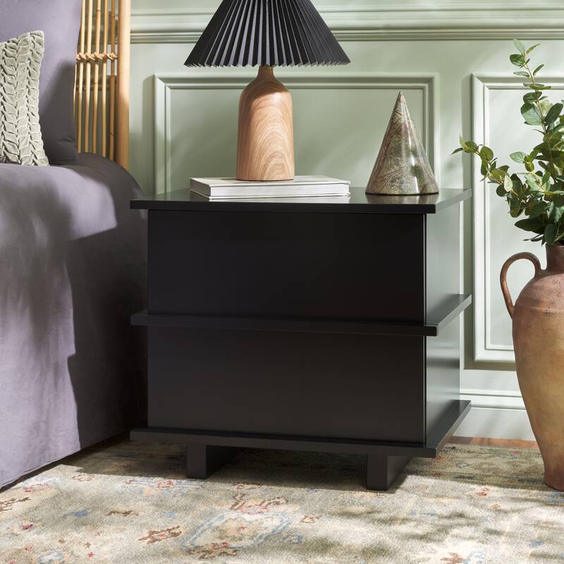 SAFAVIEH Moesha 2-Drawer Nightstand - Black