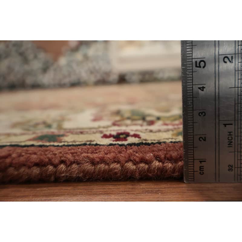 Hand Knotted Oriental 100% Wool Carpet Traditional All-Over Pink Agra Area Rug - 6' 1'' X 4' 1''