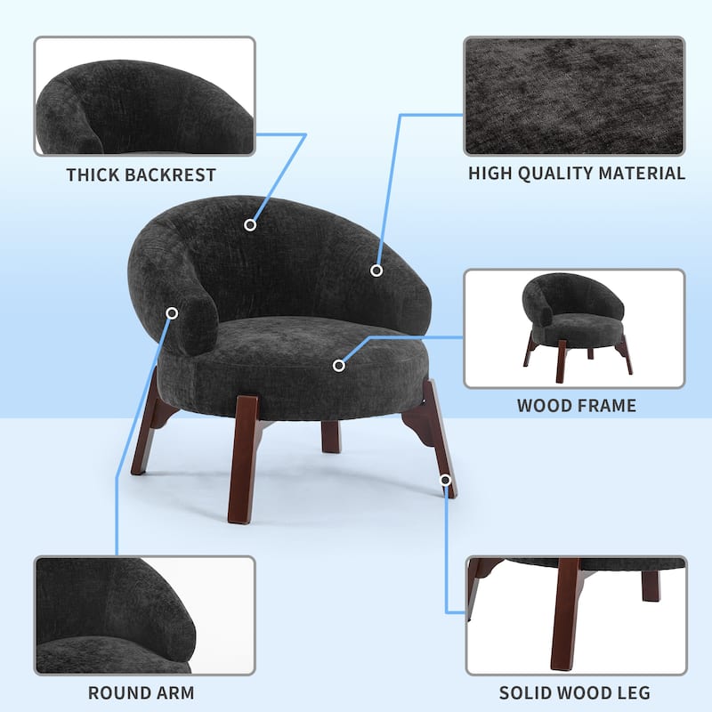 XINMICS Modern Accent Chair Upholstered Armchair for Living Room, Bedroom