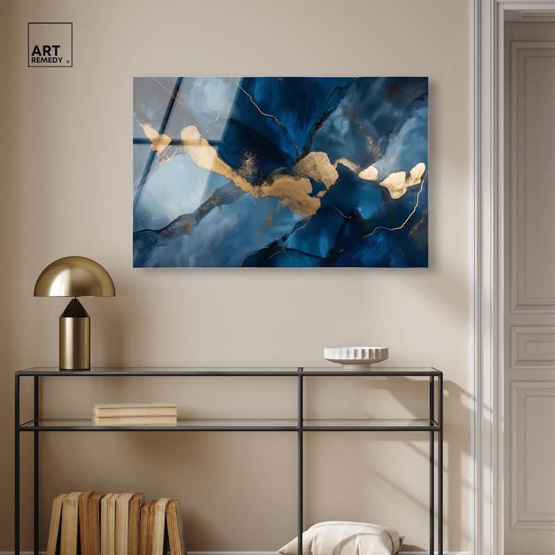 Dark Texture Golden Touch I Acrylic by Art Remedy, Ready to Hang