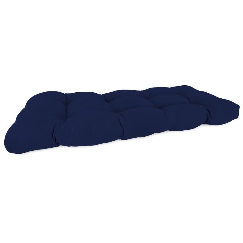 43" x 19" Outdoor Wicker Bench Cushion - 19'' L x 43'' W x 4'' H - Canvas Navy