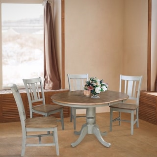 36" Round Extension Dining Table With 4 San Remo Chairs