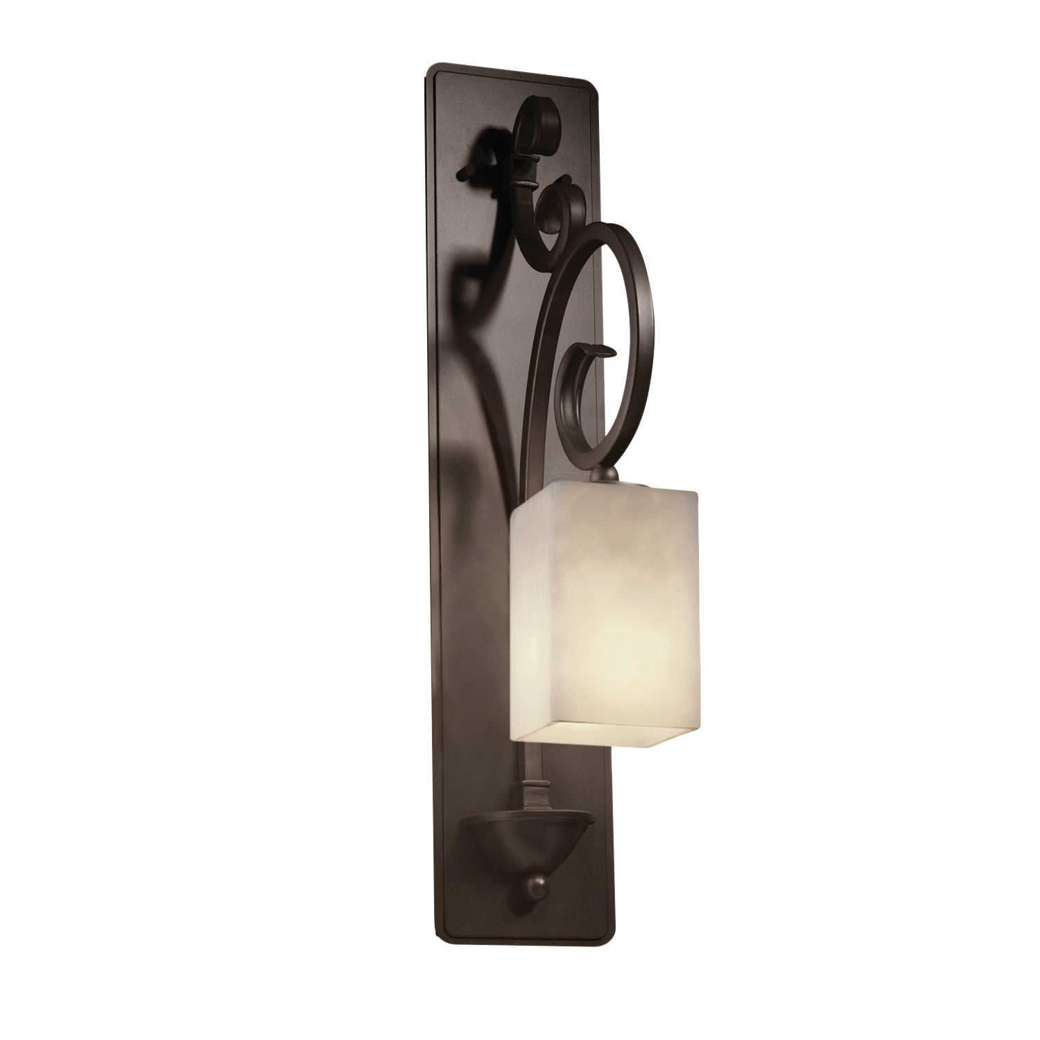 Clouds Victoria 1-light Dark Bronze Wall Sconce (Tall), Clouds Square w/ Flat Rim Shade