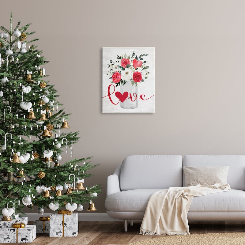 Stupell Floral Valentine's Love Bouquet Canvas Wall Art Design by Lettered and Lined