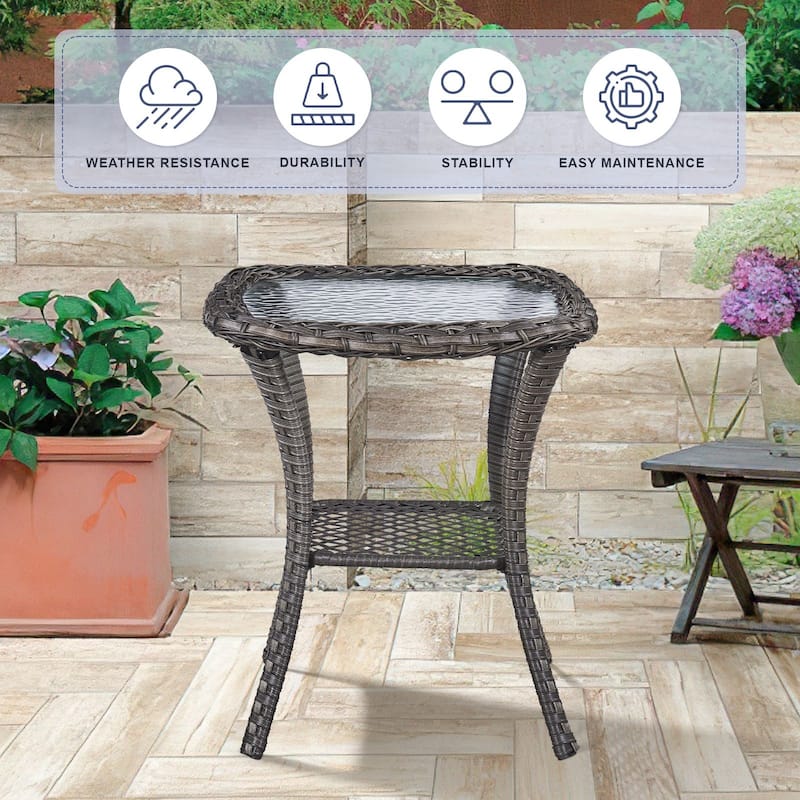Gymojoy PE Rattan Wicker Chair Outdoor Patio Furniture Set of 2