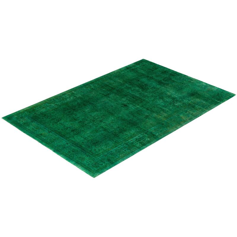 Contemporary Overdyed Wool Hand Knotted Area Rug - 6' 3" x 9' 3"