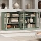 preview thumbnail 18 of 75, 100% Solid Wood Sideboard with Glass or Solid Wood Doors by Palace Imports - 64" x 35.75"