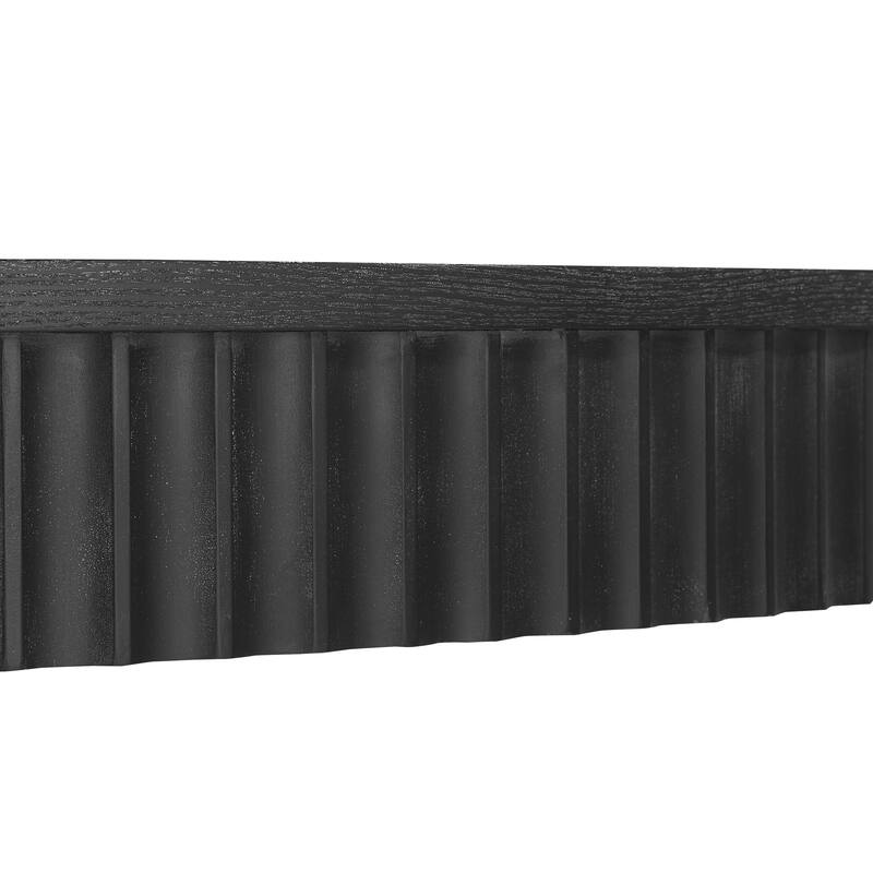 Half Moon Curved Console Table 55.1-Inch Wooden Entry Sofa Table Accent Table with Open Shelf for Living Room, Entryway