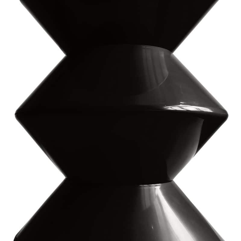 Round Side Table in ABS Plastic with Double-Hourglass Design End Table For Indoor and Outdoor