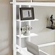 preview thumbnail 14 of 14, Twin Size Metal Loft Bed with Desk and Storage Shelves, Full-length Guardrails