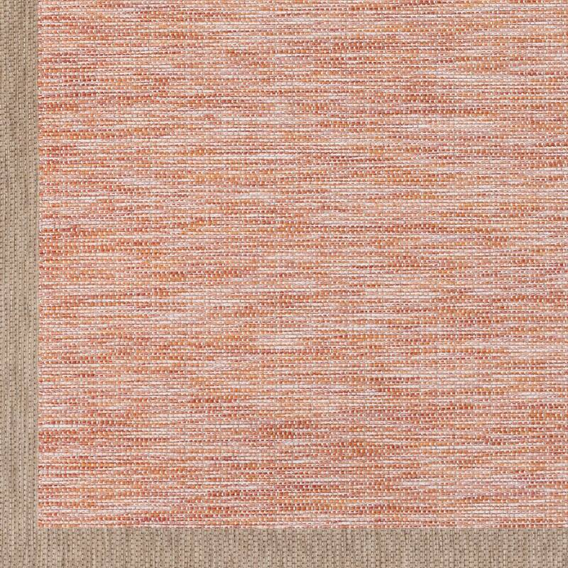 Cammie Solid Bordered Outdoor Area Rug